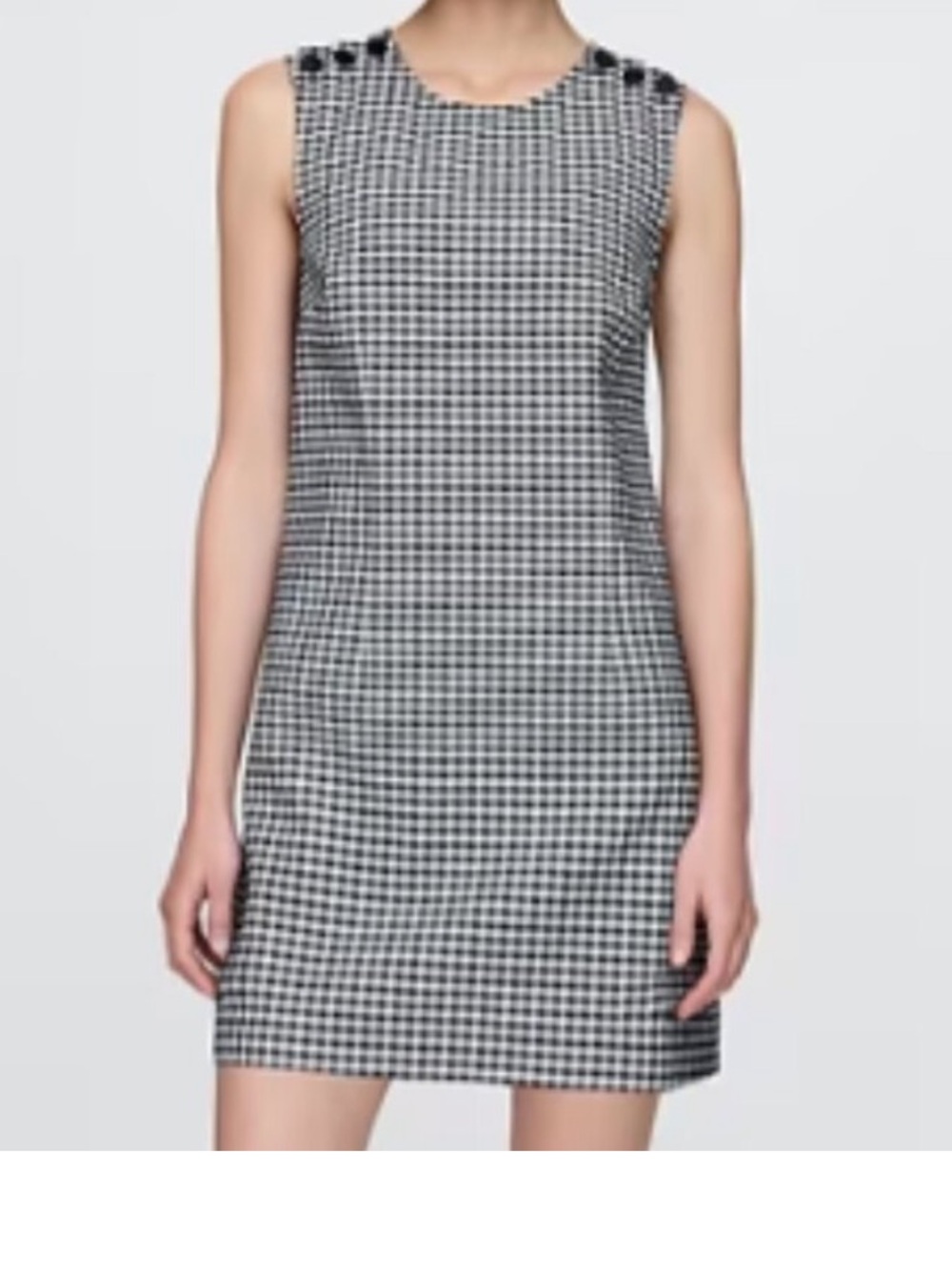 Gap x DOEN Denim Blue Gingham Sleeveless Navy Blue and White Dress Size 14